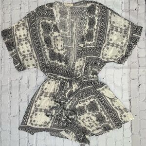 Love Stitch Paisley Print Bohemian Style Romper